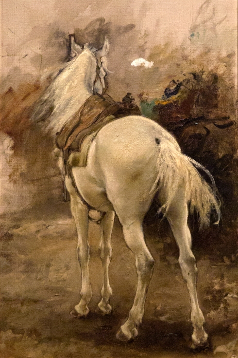 Francisco Pradilla. Estudio de caballo para el suspiro del moro. 1887. óleo lienzo. Museo de Zaragoza. Foto Elisa Santos
