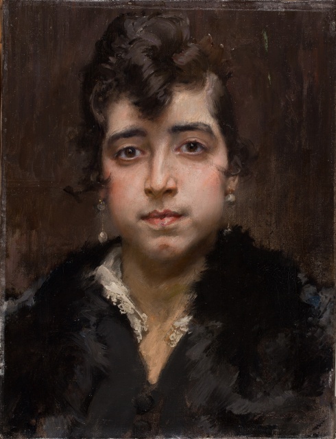 Francisco Pradilla. Retrato de mujer joven. 1917. óleo lienzo. Museo de Zaragoza. Foto. José Garrido